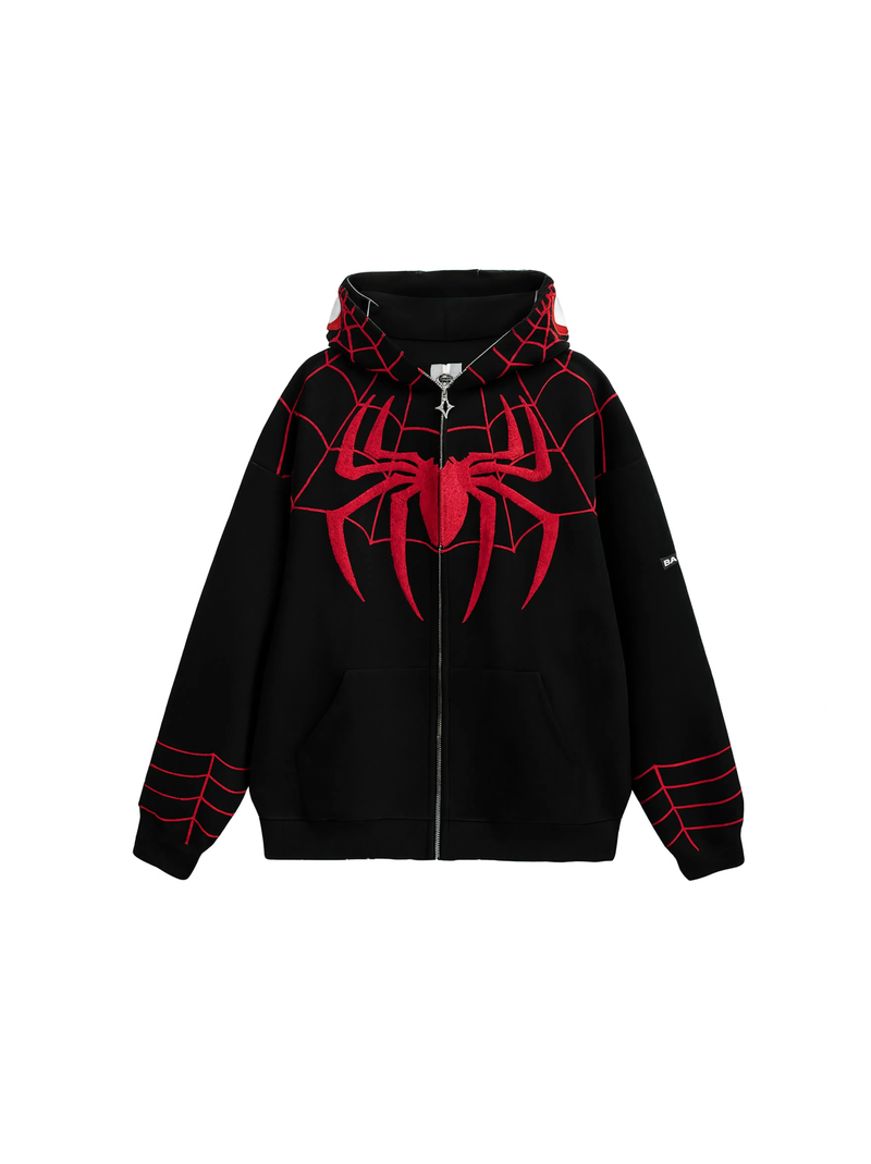 Spiderman Web Oversized Zip Hoodie